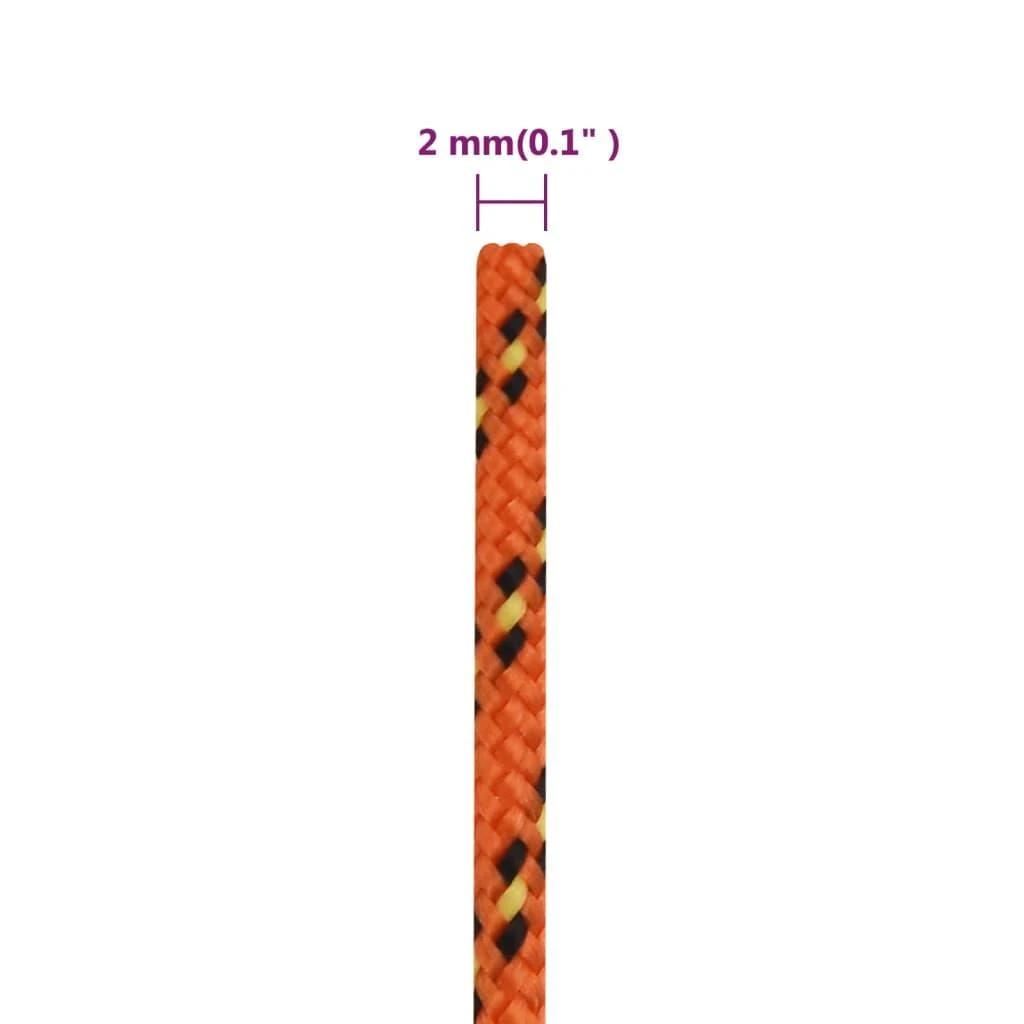Valties virvė, oranžinės spalvos, 2mm, 25m, polipropilenas