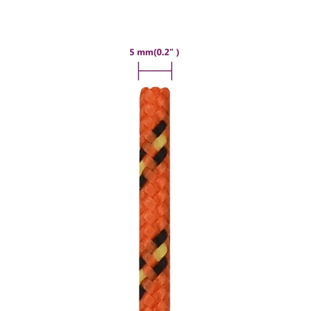 Valties virvė, oranžinės spalvos, 5mm, 25m, polipropilenas