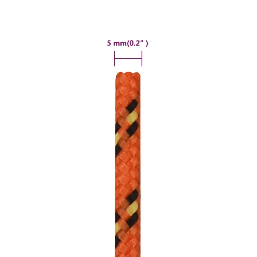 Valties virvė, oranžinės spalvos, 5mm, 50m, polipropilenas