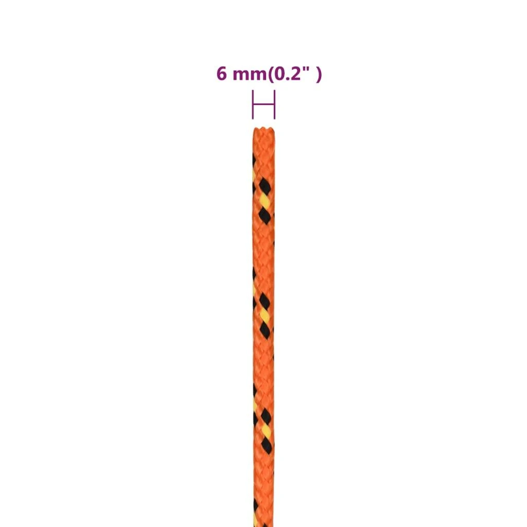 Valties virvė, oranžinės spalvos, 6mm, 50m, polipropilenas
