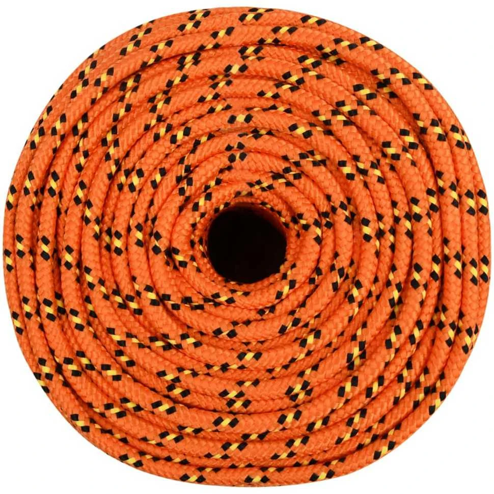 Valties virvė, oranžinės spalvos, 8mm, 100m, polipropilenas