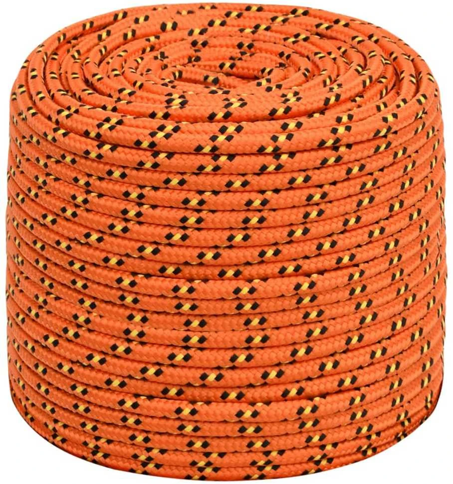 Valties virvė, oranžinės spalvos, 8mm, 100m, polipropilenas
