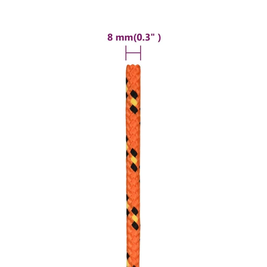 Valties virvė, oranžinės spalvos, 8mm, 500m, polipropilenas