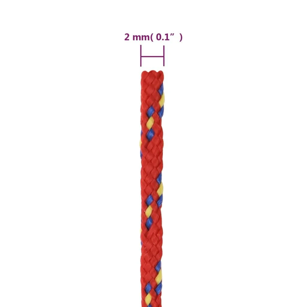 Valties virvė, raudonos spalvos, 2mm, 50m, polipropilenas