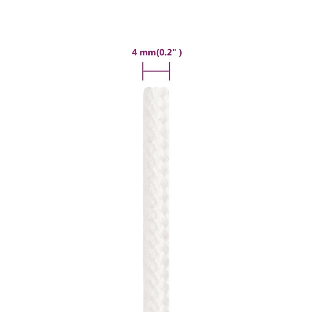 Valties virvė, visiškai balta, 4mm, 25m, polipropilenas