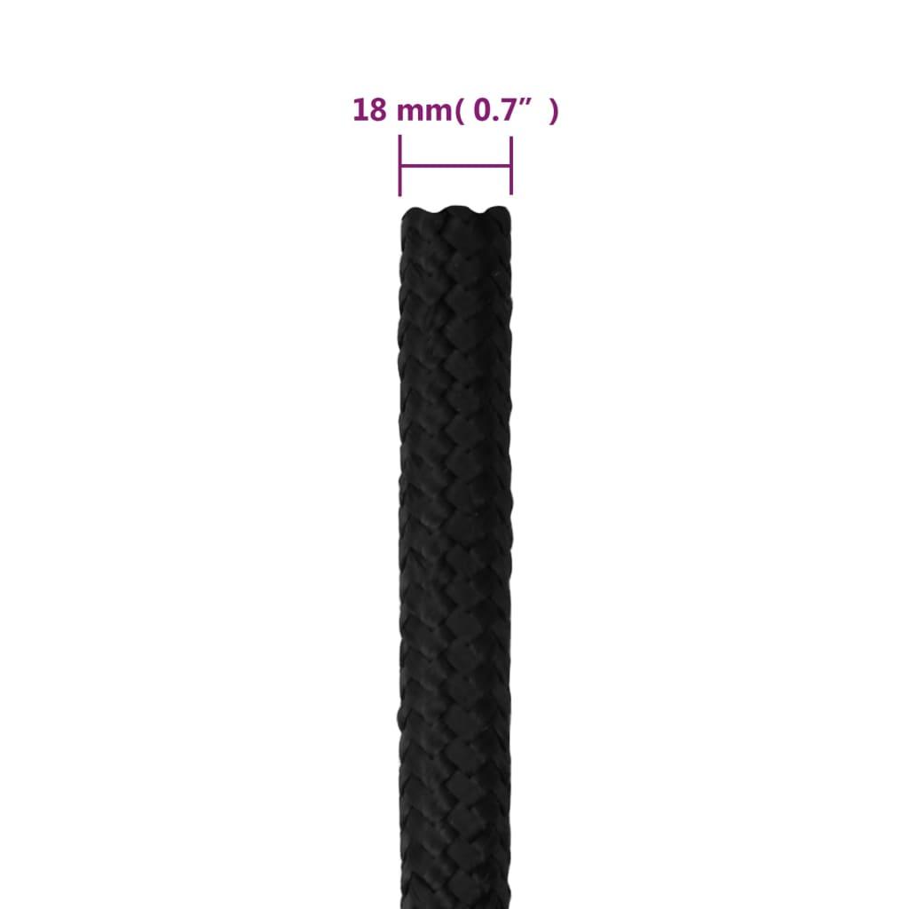 Valties virvė, visiškai juoda, 18mm, 25m, polipropilenas