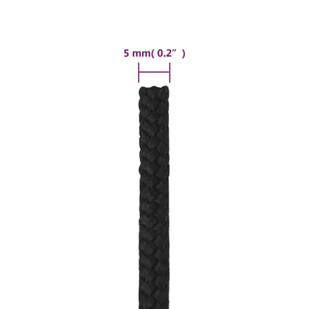 Valties virvė, visiškai juoda, 5mm, 25m, polipropilenas