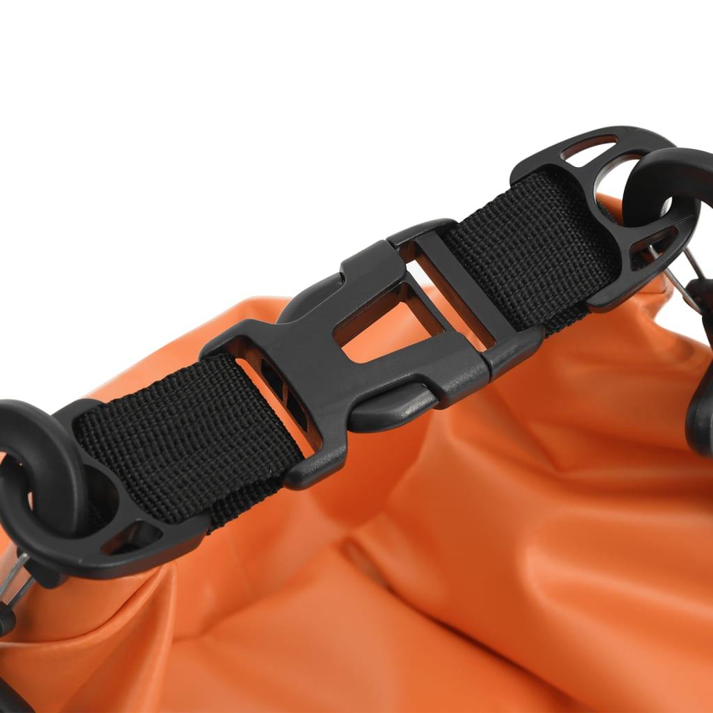 Vandeniui atsparus krepšys su užtrauktuku, oranžinis, PVC, 20l