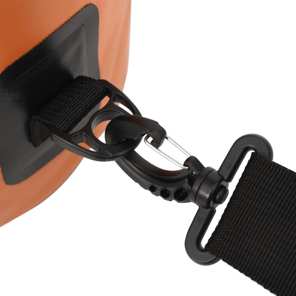 Vandeniui atsparus krepšys su užtrauktuku, oranžinis, PVC, 20l