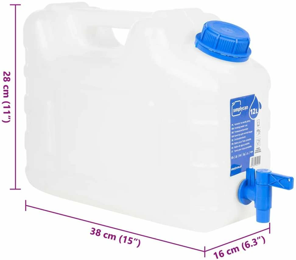 Vandens talpa su čiaupu, skaidri, 10l, plastikas