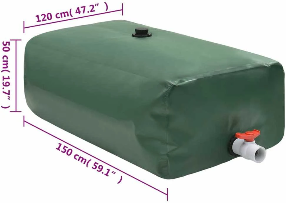 Vandens talpa su čiaupu, sulankstoma, 1000l, PVC