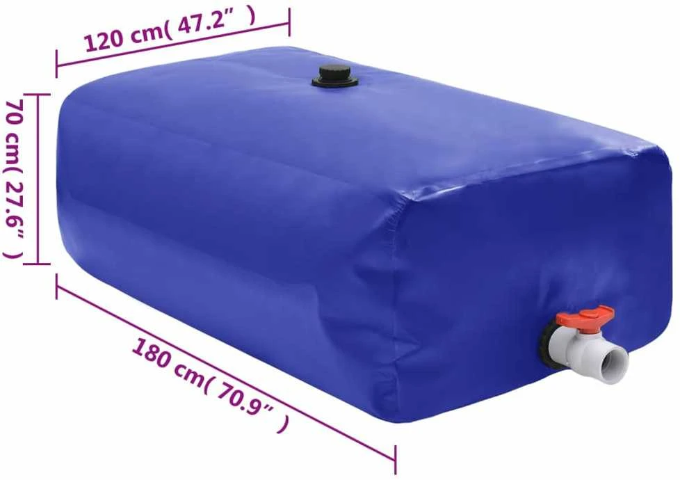 Vandens talpa su čiaupu, sulankstoma, 1500l, PVC