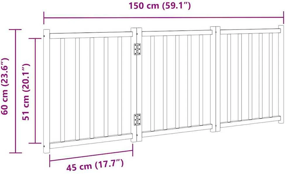 Varteliai šunims, 3 segmentai, 150cm, eglės masyvas