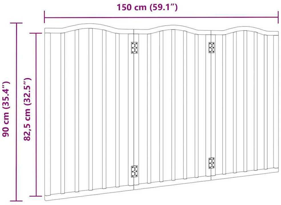 Varteliai šunims, 3 segmentai, juodi, 150cm, tuopos mediena