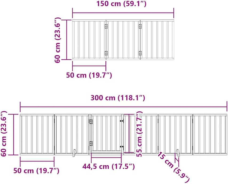 Varteliai šunims su durimis, 12 segmentų, 600cm, tuopa