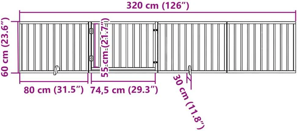Varteliai šunims su durimis, 4 segmentai, balti, 320cm, tuopa