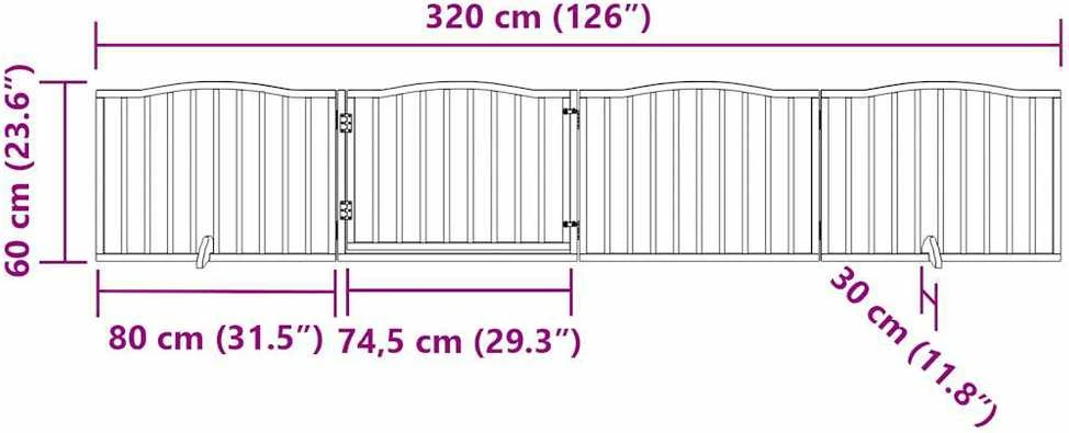 Varteliai šunims su durimis, 4 segmentai, rudi, 320cm, tuopa