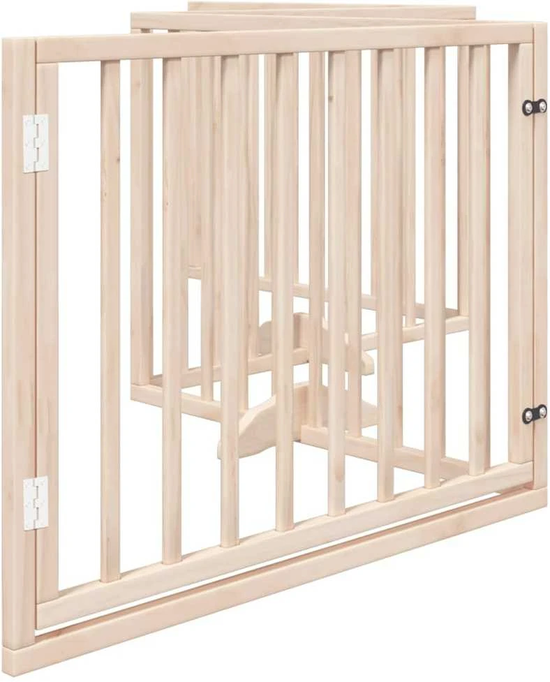 Šunų varteliai su sulankstomomis durelėmis, 4 panelės, 320 cm, tuopos mediena