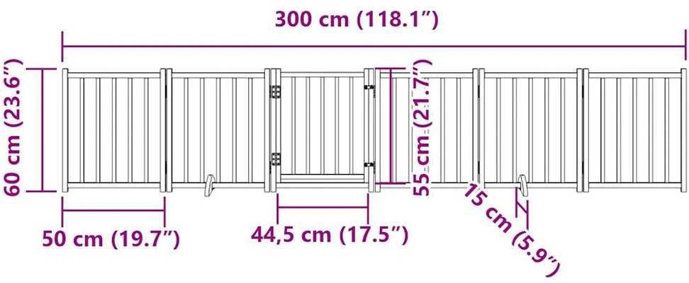 Varteliai šunims su durimis, 6 segmentai, rudi, 300cm, eglė
