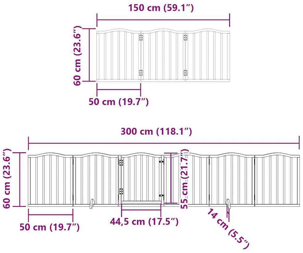 Varteliai šunims su durimis, 9 segmentai, balti, 450cm, tuopa