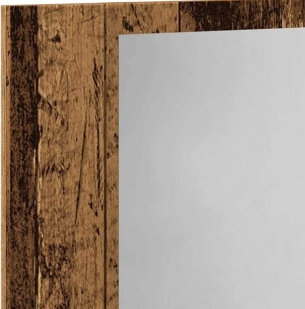 Veidrodinė LED spintelė, medienos, 60x12x45cm, apdirbta mediena