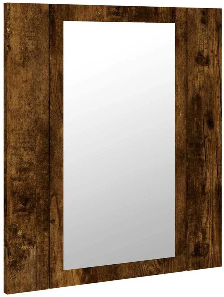 Veidrodinė LED vonios spintelė, ąžuolo, 40x12x45cm, mediena