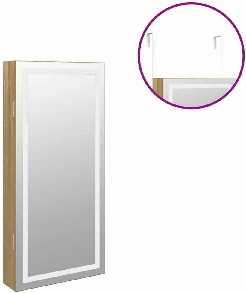 Veidrodinė papuošalų spintelė su LED apšvietimu