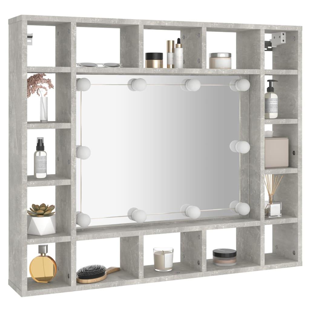 Veidrodin Spintel Su LED Betono Pilka 91x15x76 5cm Modelis 