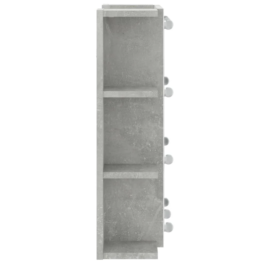 Veidrodinė spintelė su LED, betono pilka, 70x16,5x60cm