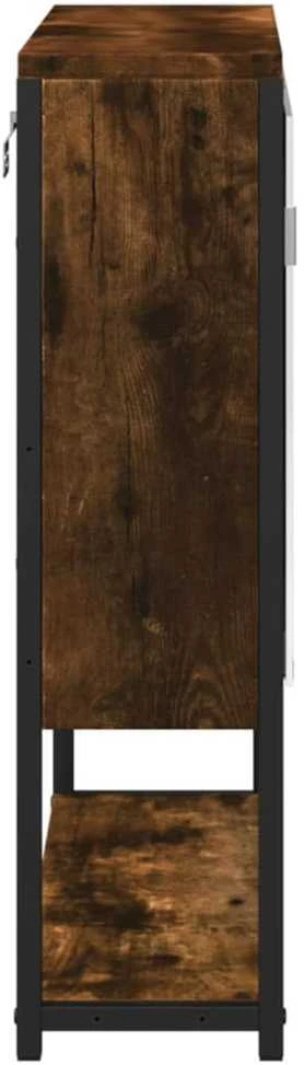 Veidrodinė vonios spintelė, dūminio ąžuolo, 60x16x60cm, mediena