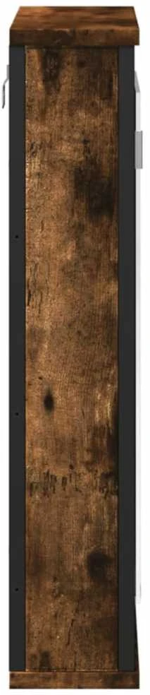 Veidrodinė vonios spintelė, dūminio ąžuolo, 42x12x60cm, mediena