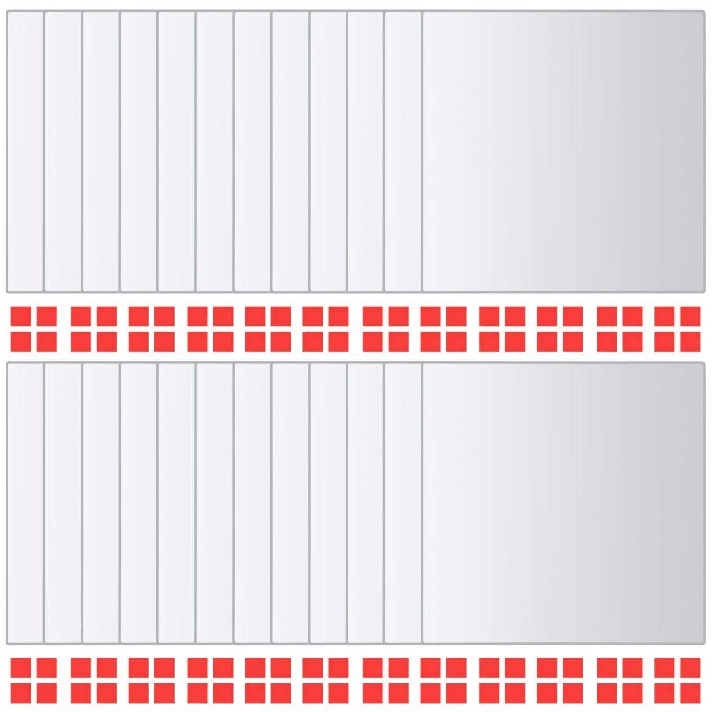 Veidrodinės plytelės, 24vnt., kvadrato forma, stiklas