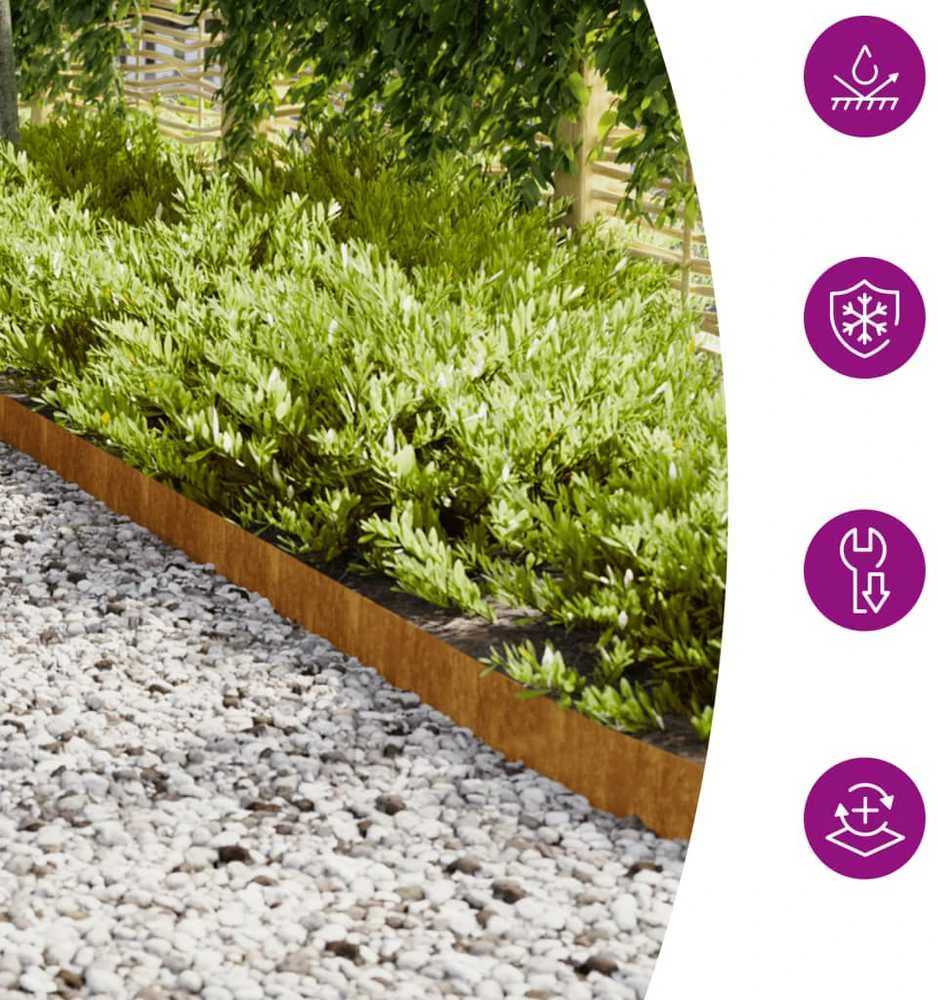 Vejos apvadai, 10vnt., 10x103cm, lankstus Corten plienas