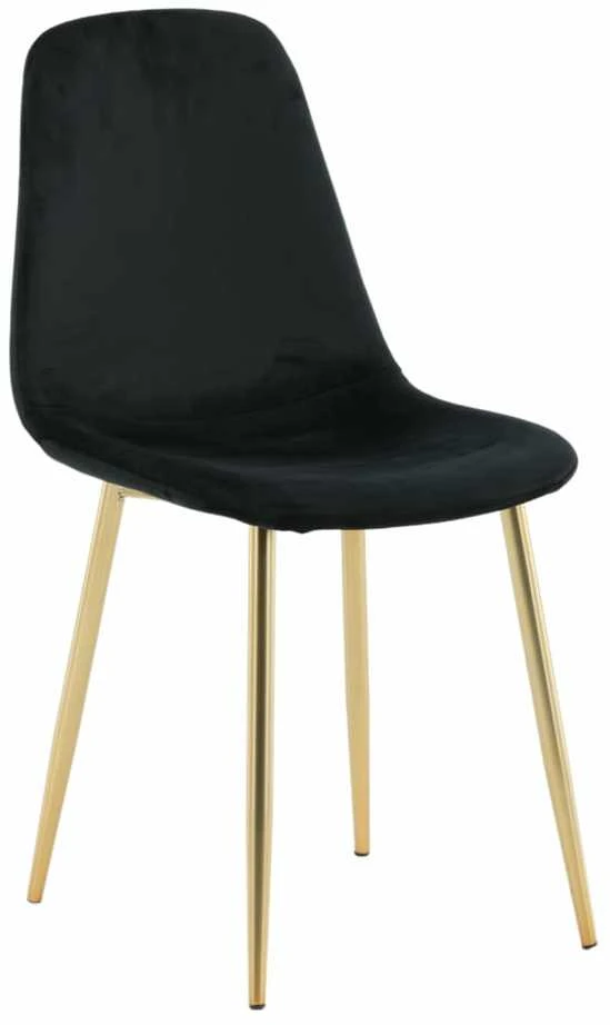 Venture Home Valgomojo kėdės Polar, 2vnt., juodos/žalvario, aksomas