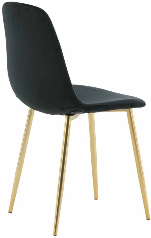 Venture Home Valgomojo kėdės Polar, 2vnt., juodos/žalvario, aksomas