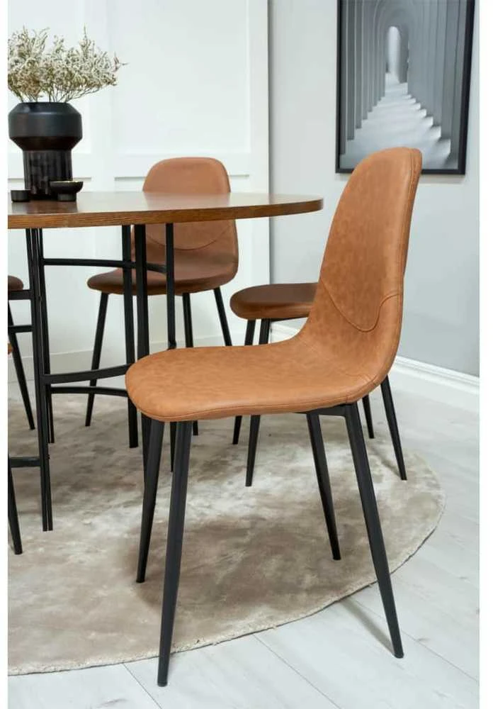 Venture Design Venture Home Valgomojo kėdės Polar, 2vnt., rudos/juodos