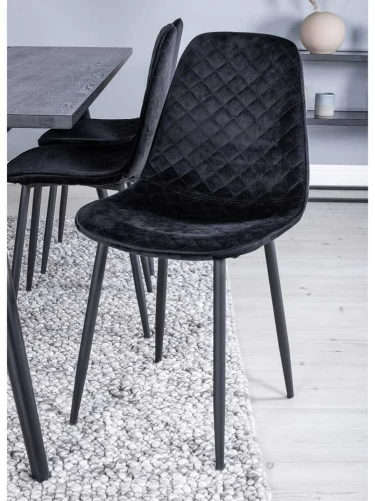 Venture Design Venture Home Valgomojo kėdės Polar, 2vnt., juodos spalvos, aksomas