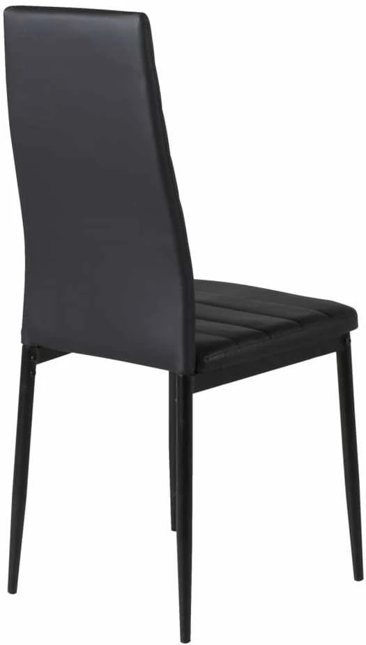 Venture Home Valgomojo kėdės Slim, 2vnt., juodos, odos imitacijos