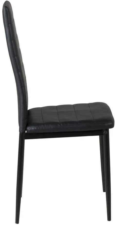 Venture Home Valgomojo kėdės Slim, 2vnt., juodos, odos imitacijos