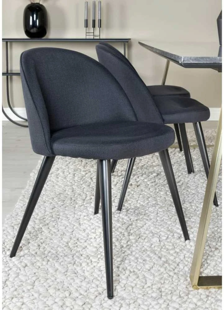 Venture Design Venture Home Valgomojo kėdės Velvet, 2vnt., juodos, poliesteris