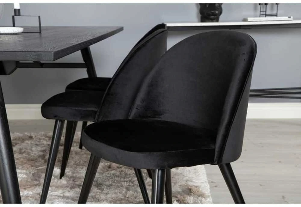 Venture Design Venture Home Valgomojo kėdės Velvet, 2vnt., juodos spalvos, aksomas