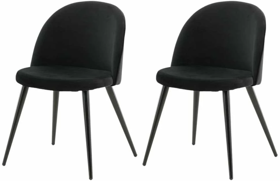 Venture Design Venture Home Valgomojo kėdės Velvet, 2vnt., juodos spalvos, aksomas