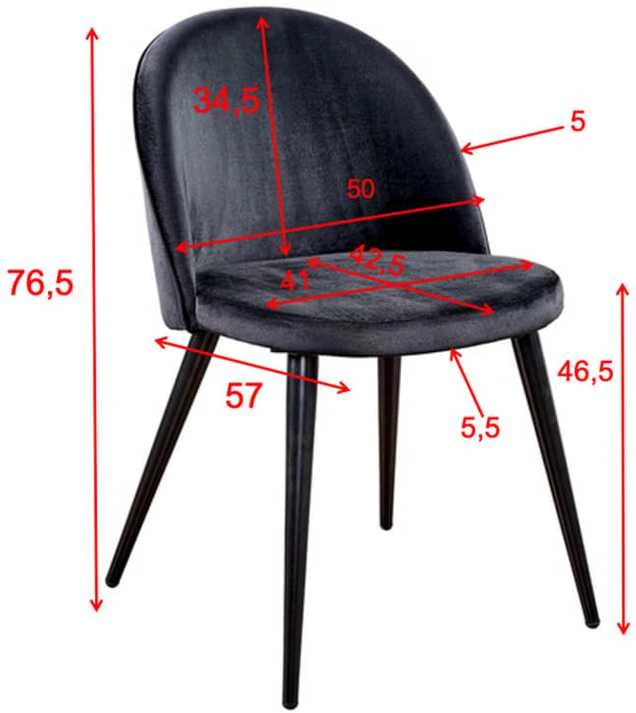 Venture Design Venture Home Valgomojo kėdės Velvet, 2vnt., juodos, poliesteris