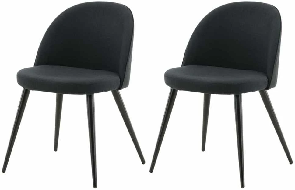 Venture Design Venture Home Valgomojo kėdės Velvet, 2vnt., juodos, poliesteris