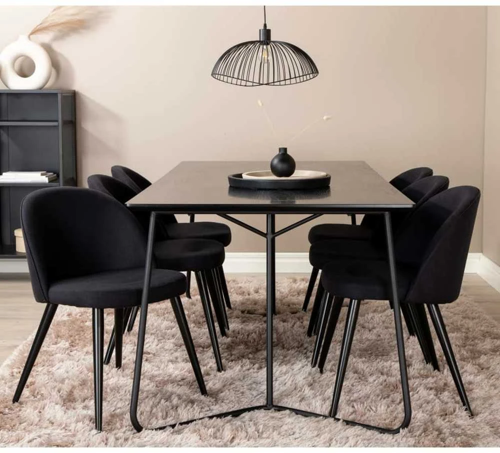 Venture Design Venture Home Valgomojo kėdės Velvet, 2vnt., juodos, poliesteris