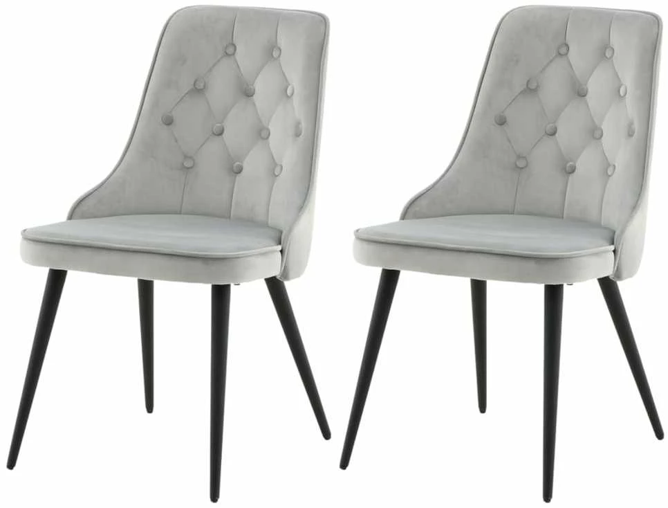 Venture Home Valgomojo kėdės Velvet Deluxe, 2vnt., pilkos, aksomas