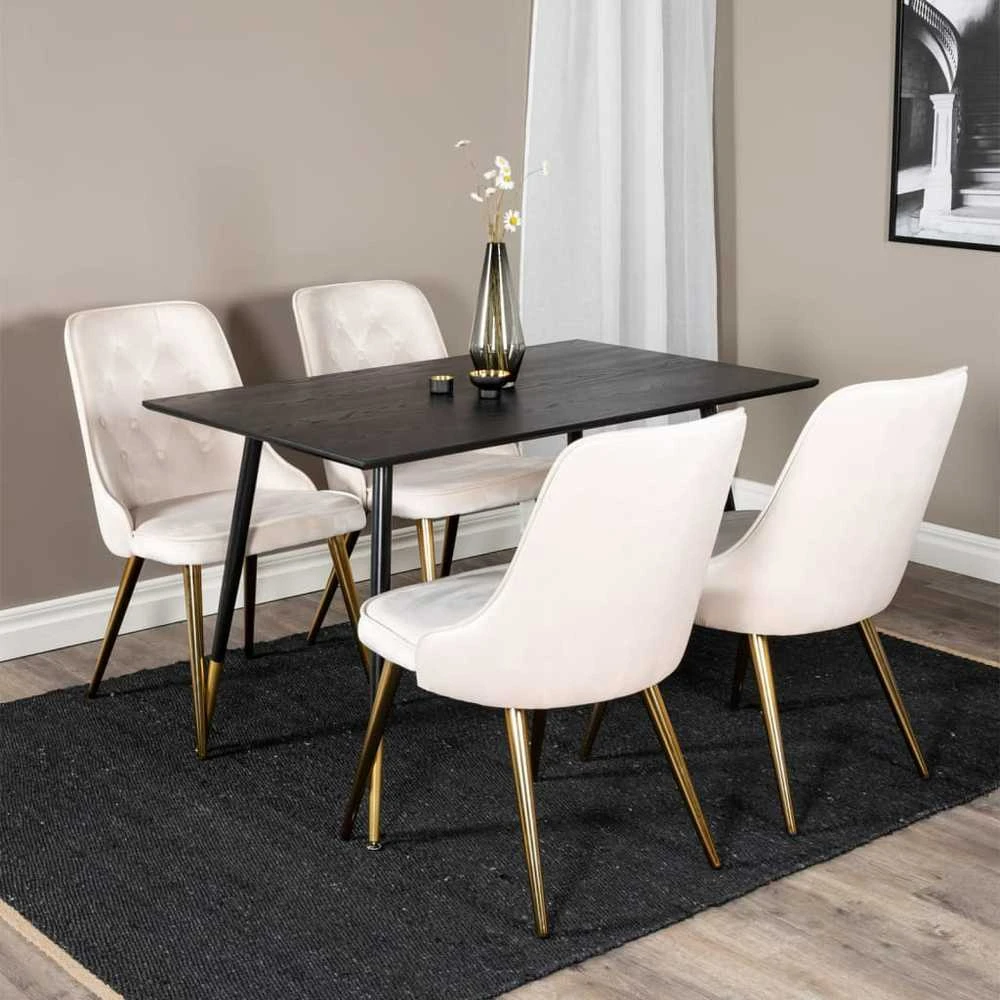 Venture Home Valgomojo kėdės Velvet Deluxe, 2vnt., smėlio, aksomas