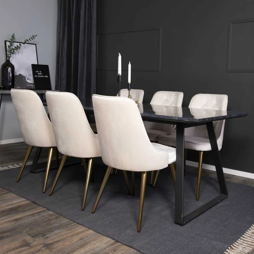 Venture Home Valgomojo kėdės Velvet Deluxe, 2vnt., smėlio, aksomas