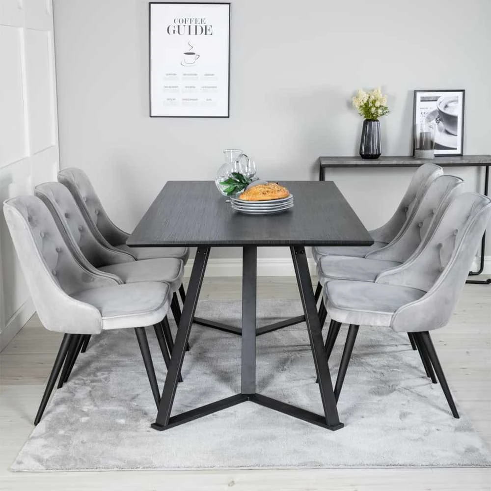 Venture Home Valgomojo kėdės Velvet Deluxe, 2vnt., pilkos, aksomas