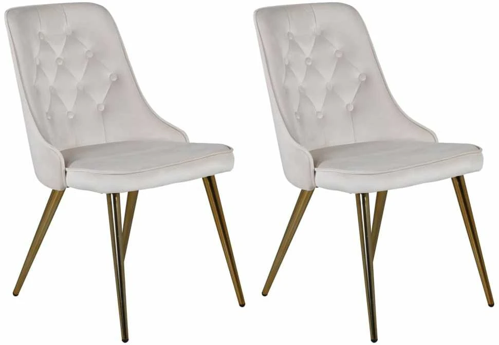 Venture Home Valgomojo kėdės Velvet Deluxe, 2vnt., smėlio, aksomas